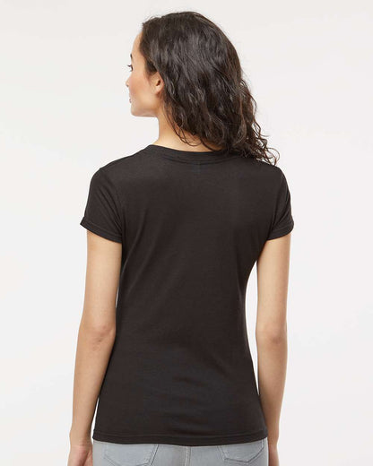 M&O Women's Deluxe Blend V-Neck T-Shirt 3542 #colormdl_Black
