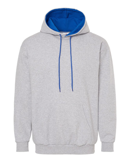 King Fashion Two-Tone Hooded Sweatshirt KF9041 #color_Sport Grey/ Royal Blue