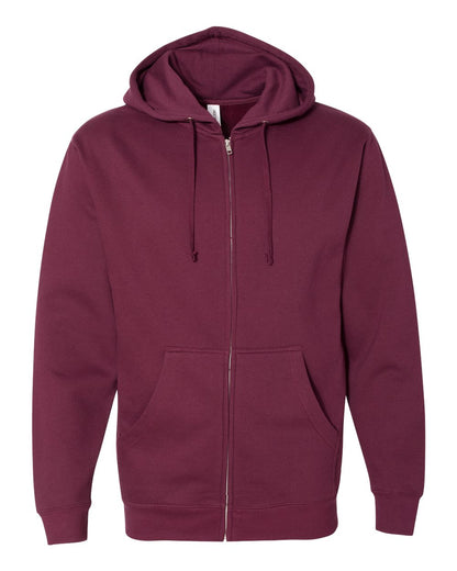 Independent Trading Co. Midweight Full-Zip Hooded Sweatshirt SS4500Z #color_Maroon
