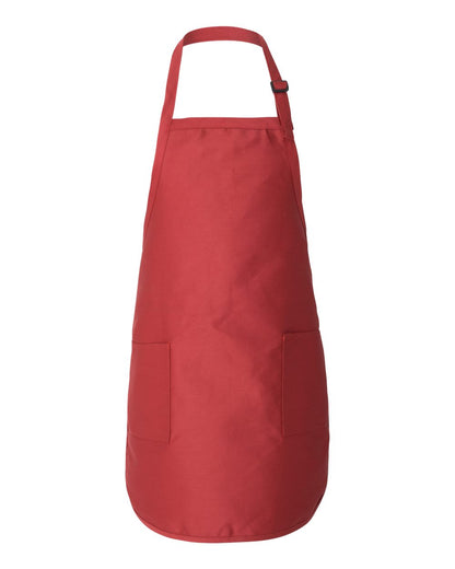 Q-Tees Full-Length Apron with Pockets Q4350 #color_Red