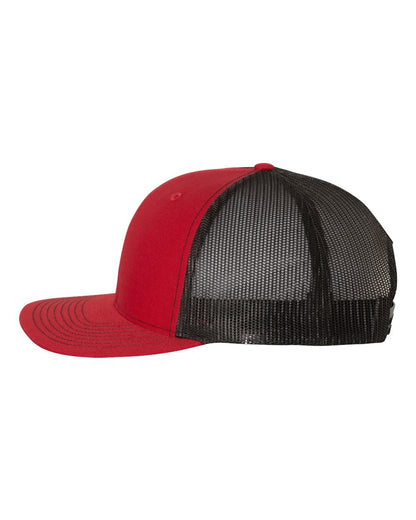 Richardson Adjustable Snapback Trucker Cap 112 #color_Red/ Black