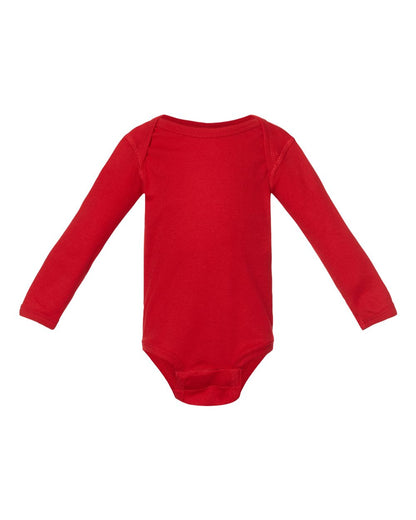 Rabbit Skins Infant Long Sleeve Baby Rib Bodysuit 4411 #color_Red