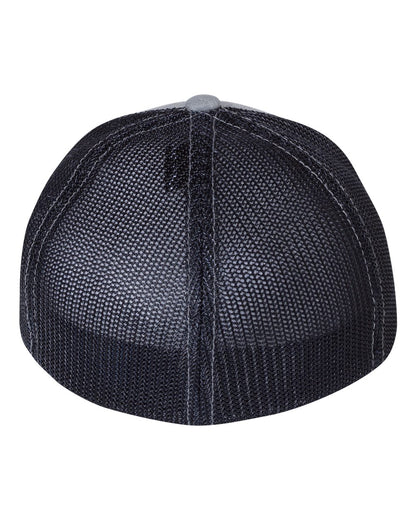 Richardson Fitted Trucker with R-Flex Cap 110 #color_Heather Grey/ Navy