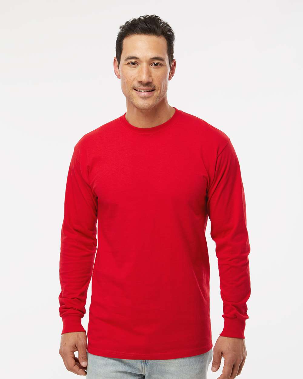 M&O Gold Soft Touch Long Sleeve T-Shirt 4820 #colormdl_Deep Red