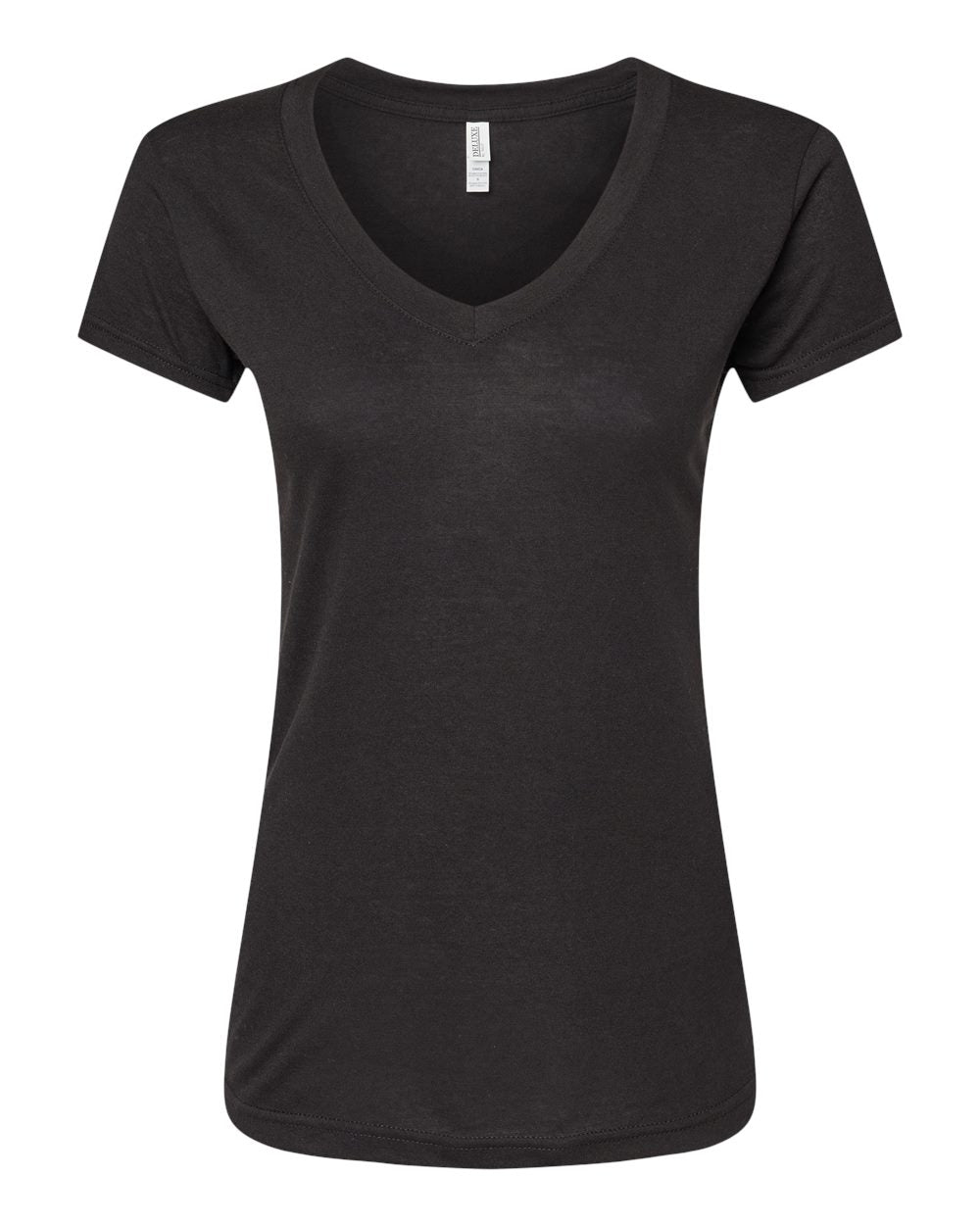 M&O Women's Deluxe Blend V-Neck T-Shirt 3542 #color_Black