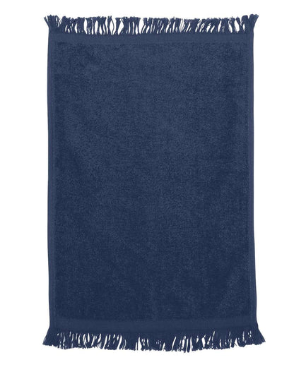 Q-Tees Fringed Fingertip Towel T100 #color_Navy