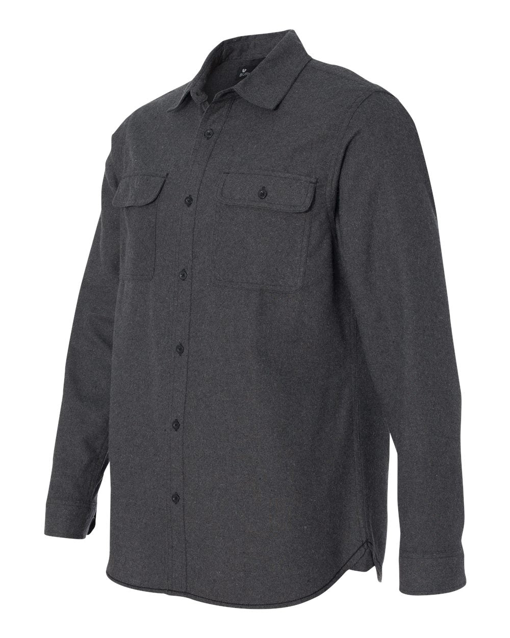 Burnside Solid Long Sleeve Flannel Shirt 8200 #color_Charcoal