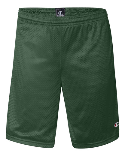Champion Polyester Mesh 9" Shorts with Pockets S162 #color_Athletic Dark Green