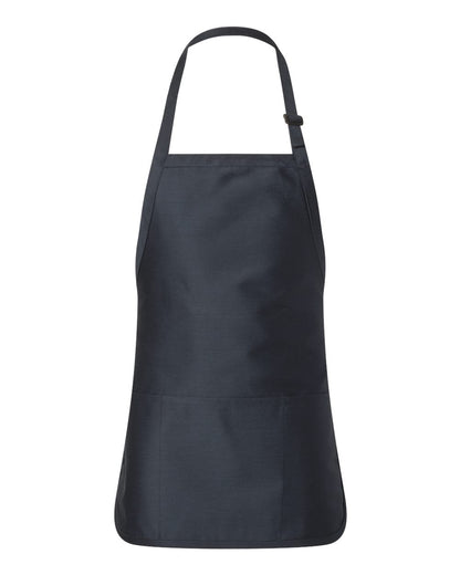 Q-Tees Full-Length Apron with Pouch Pocket Q4250 #color_Navy