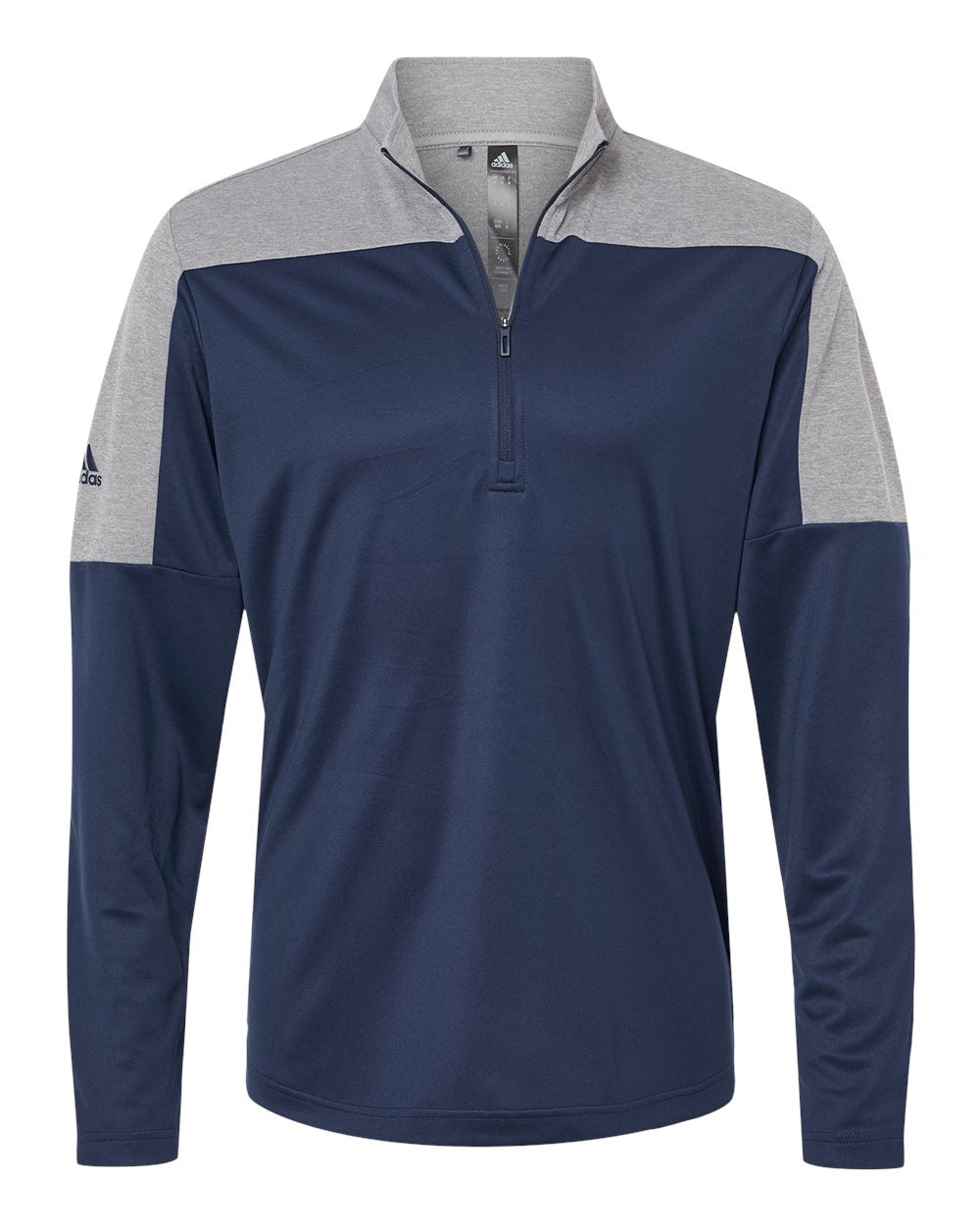 Adidas A552 Lightweight Quarter-Zip Pullover #color_Collegiate Navy/ Grey Three Melange