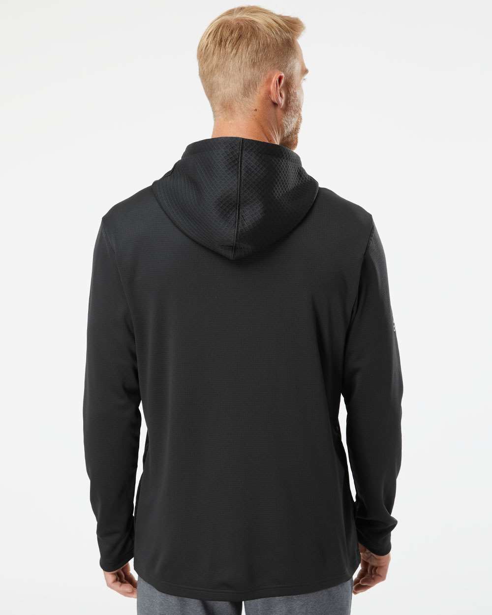 Adidas A530 Textured Mixed Media Hooded Sweatshirt #colormdl_Black
