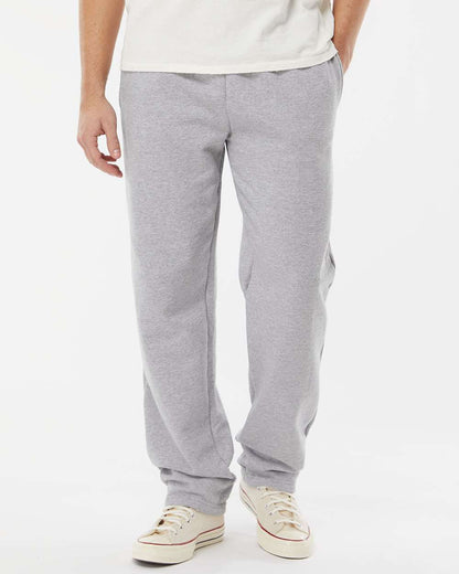 King Fashion Pocketed Open Bottom Sweatpants KF9022 #colormdl_Athletic Grey
