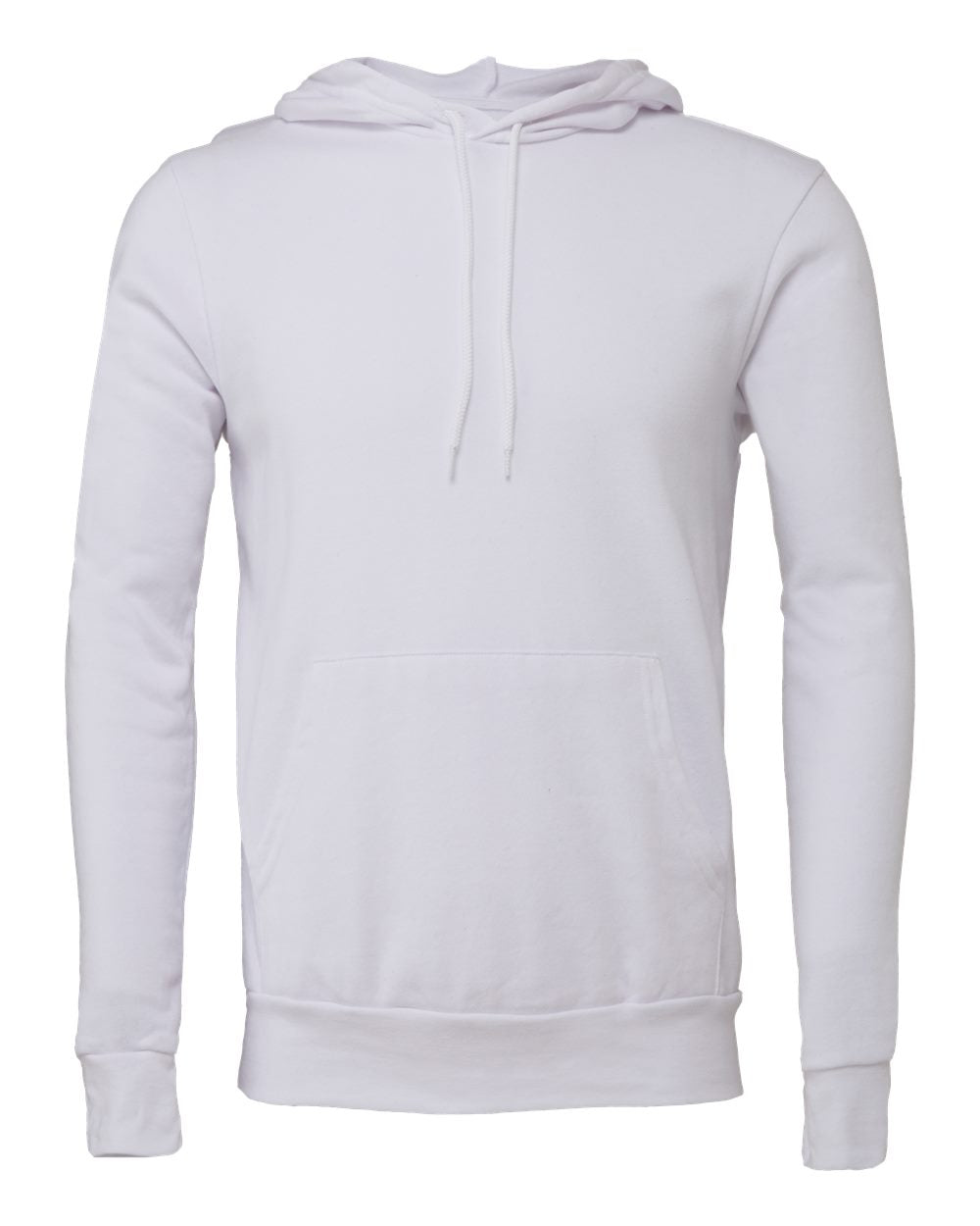 White Color Unisex Sponge Fleece Hoodie