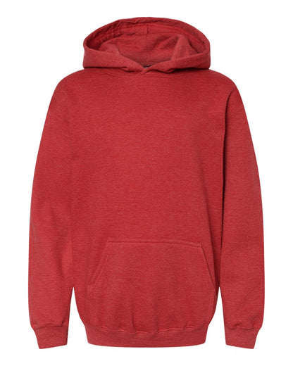 M&O Youth Fleece Pullover Hoodie 3322 #color_Heather Red