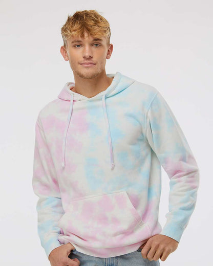 Independent Trading Co. Unisex Midweight Tie-Dyed Hooded Sweatshirt PRM4500TD #colormdl_Tie Dye Cotton Candy