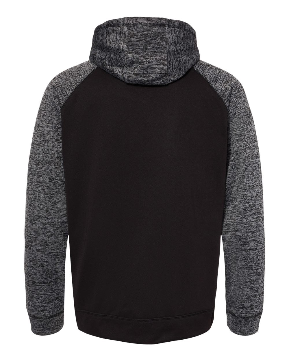 Burnside Performance Raglan Pullover Sweatshirt 8670 #color_Black/ Heather Charcoal