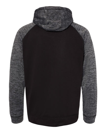Burnside Performance Raglan Pullover Sweatshirt 8670 #color_Black/ Heather Charcoal