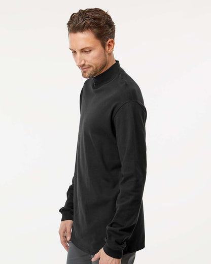 King Fashion Jersey Interlock Mockneck Long Sleeve T-Shirt KF4600 #colormdl_Black