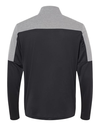 Adidas A552 Lightweight Quarter-Zip Pullover #color_Black/ Grey Three Melange