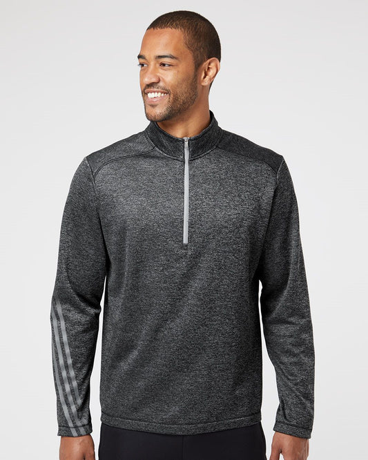 Adidas A284 Brushed Terry Heathered Quarter-Zip Pullover