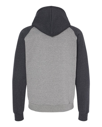 King Fashion Fleece Raglan Hooded Sweatshirt KF4042 #color_Grey Heather/ Dark Charcoal