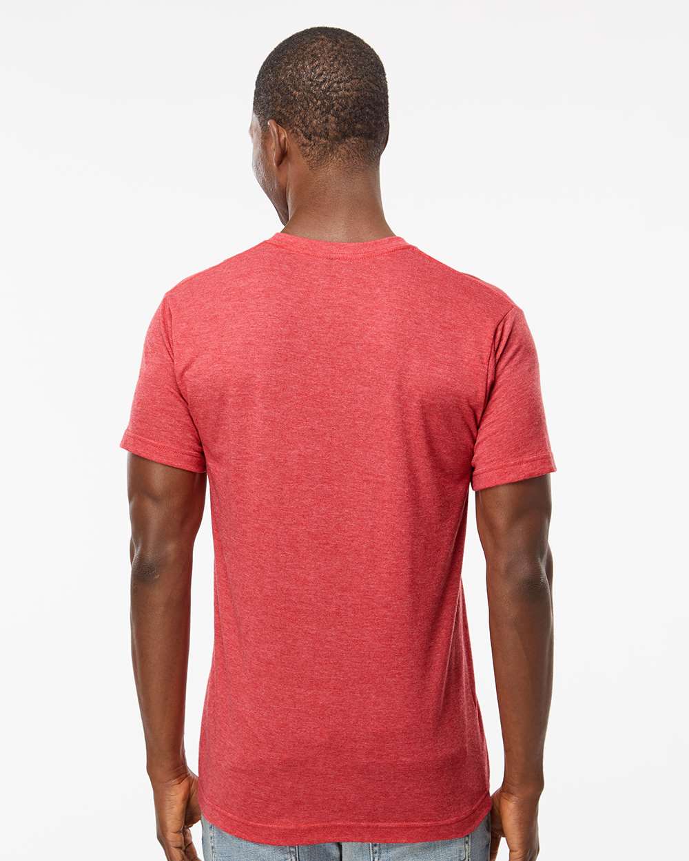 M&O Deluxe Blend V-Neck T-Shirt 3543 #colormdl_Heather Red