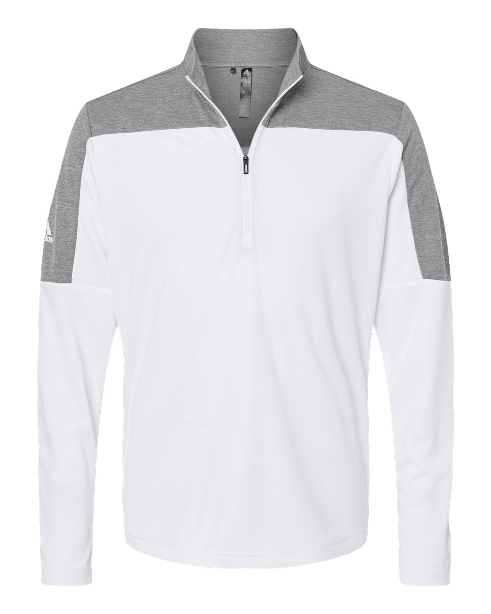 Adidas A552 Lightweight Quarter-Zip Pullover #color_White/ Grey Three Melange