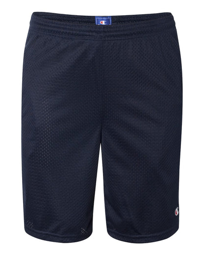 Champion Polyester Mesh 9" Shorts with Pockets S162 #color_Navy