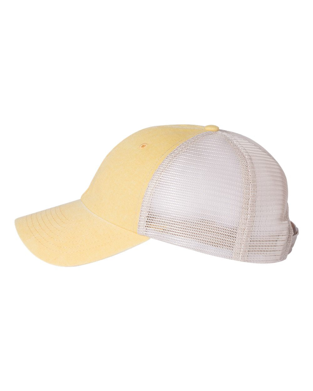 Sportsman Pigment-Dyed Trucker Cap SP510 #color_Mustard Yellow/ Stone