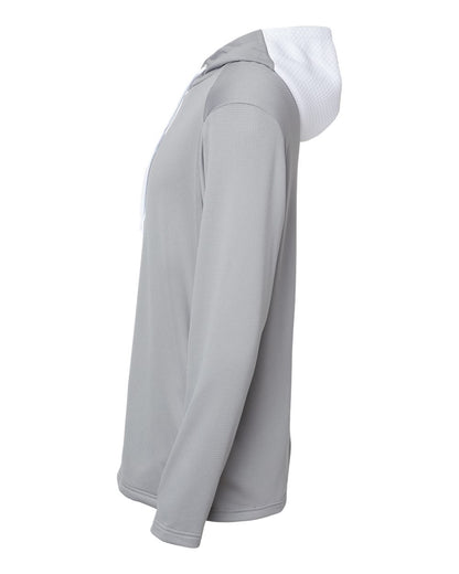 Adidas A530 Textured Mixed Media Hooded Sweatshirt #color_Grey Three