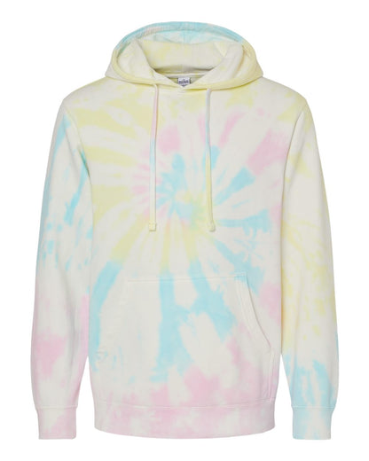 Independent Trading Co. Unisex Midweight Tie-Dyed Hooded Sweatshirt PRM4500TD #color_Tie Dye Sunset Swirl