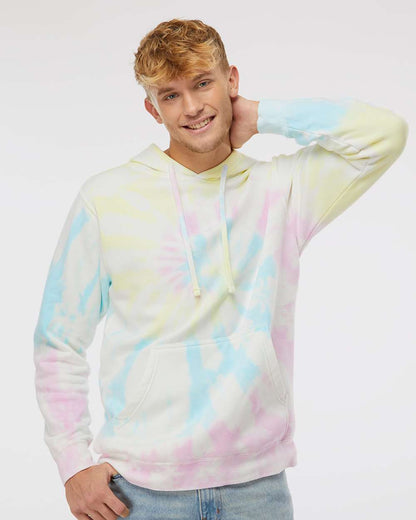 Independent Trading Co. Unisex Midweight Tie-Dyed Hooded Sweatshirt PRM4500TD #colormdl_Tie Dye Sunset Swirl