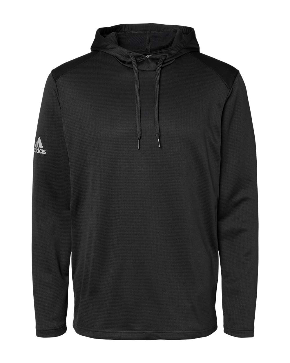 Adidas A530 Textured Mixed Media Hooded Sweatshirt #color_Black