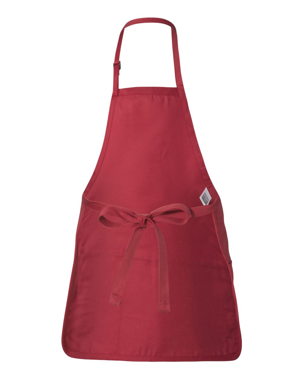 Q-Tees Full-Length Apron with Pouch Pocket Q4250 #color_Red