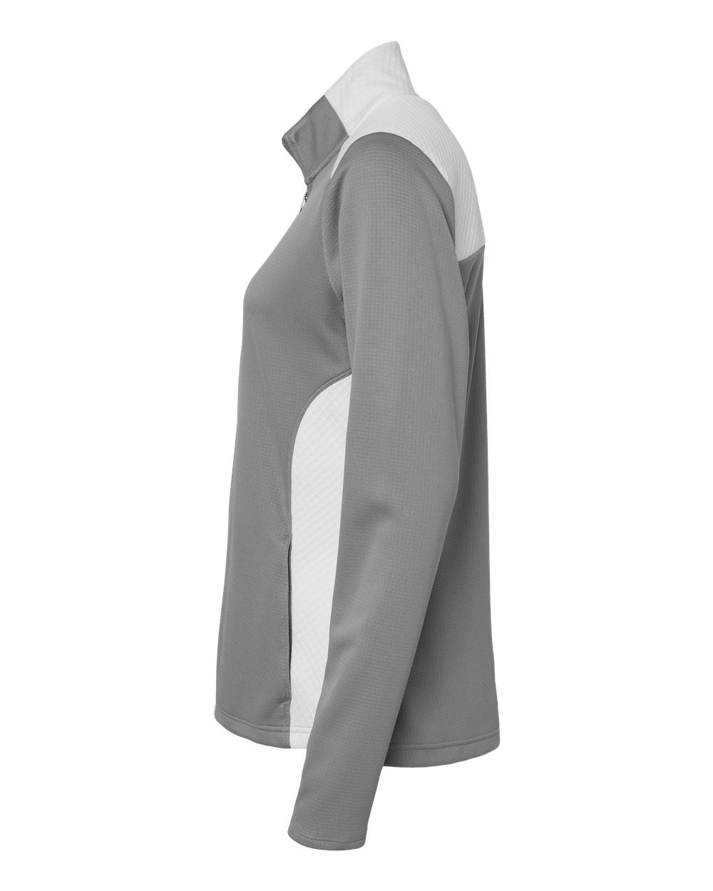 Adidas A529 Women's Textured Mixed Media Full-Zip Jacket #color_Grey Three/ White