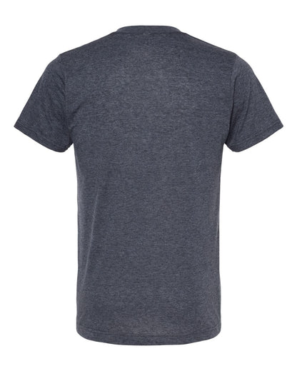 M&O Deluxe Blend V-Neck T-Shirt 3543 #color_Heather Navy