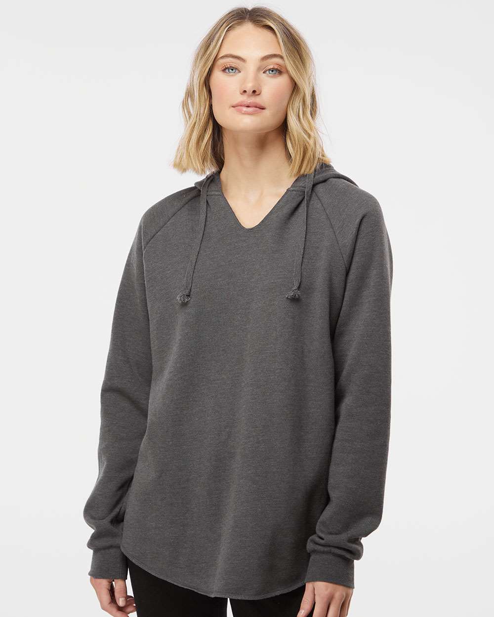 Independent Trading Co. Women’s Lightweight California Wave Wash Hooded Sweatshirt PRM2500 #colormdl_Shadow
