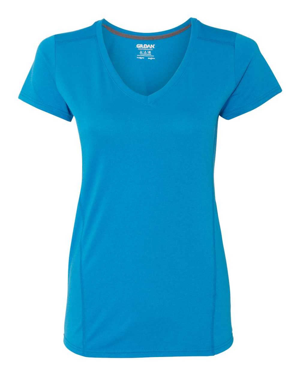 Gildan Performance® Tech Women's V-Neck T-Shirt 47V00L #color_Marbled Sapphire