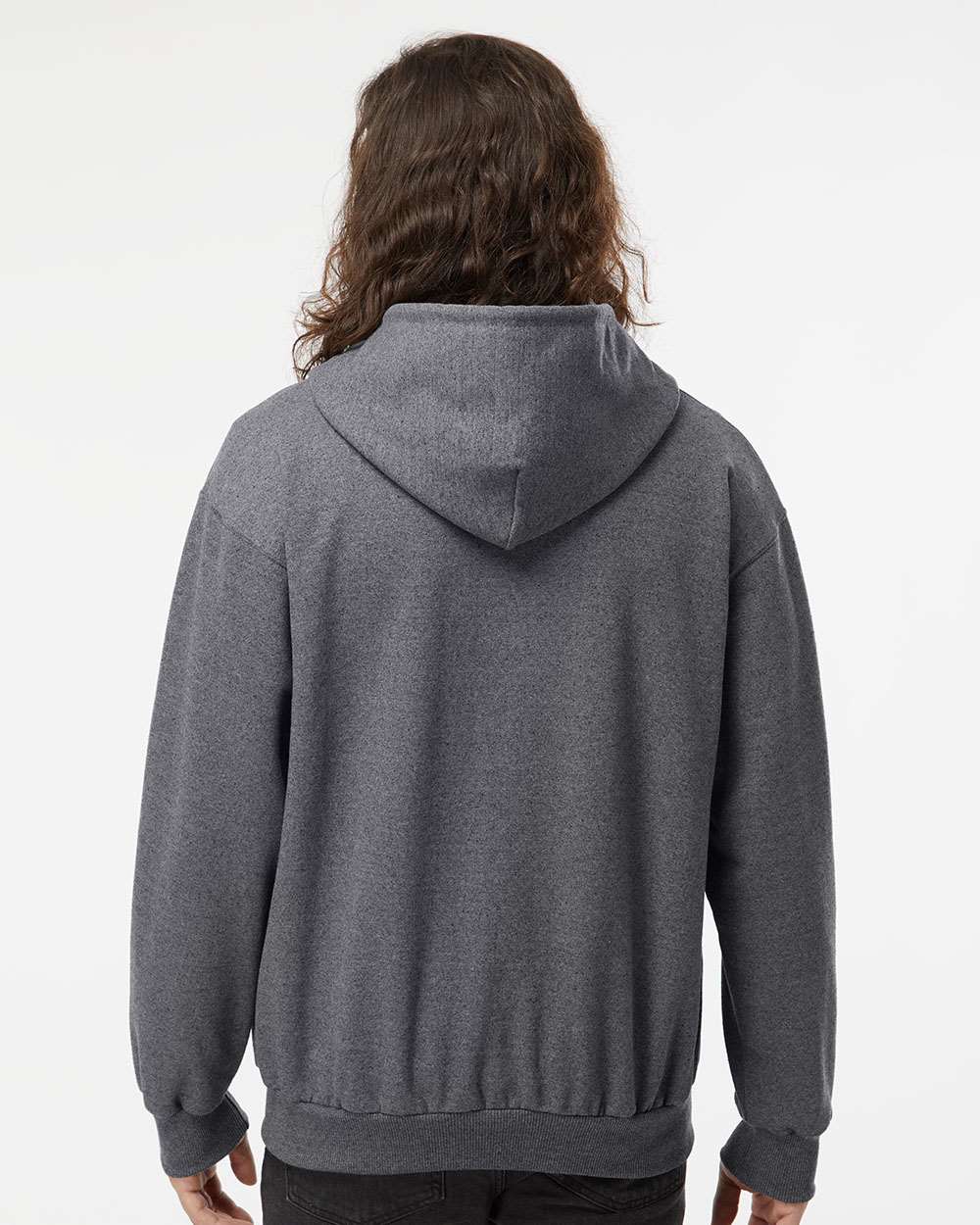 King Fashion Full-Zip Hooded Sweatshirt KF9017 #colormdl_Charcoal Mix