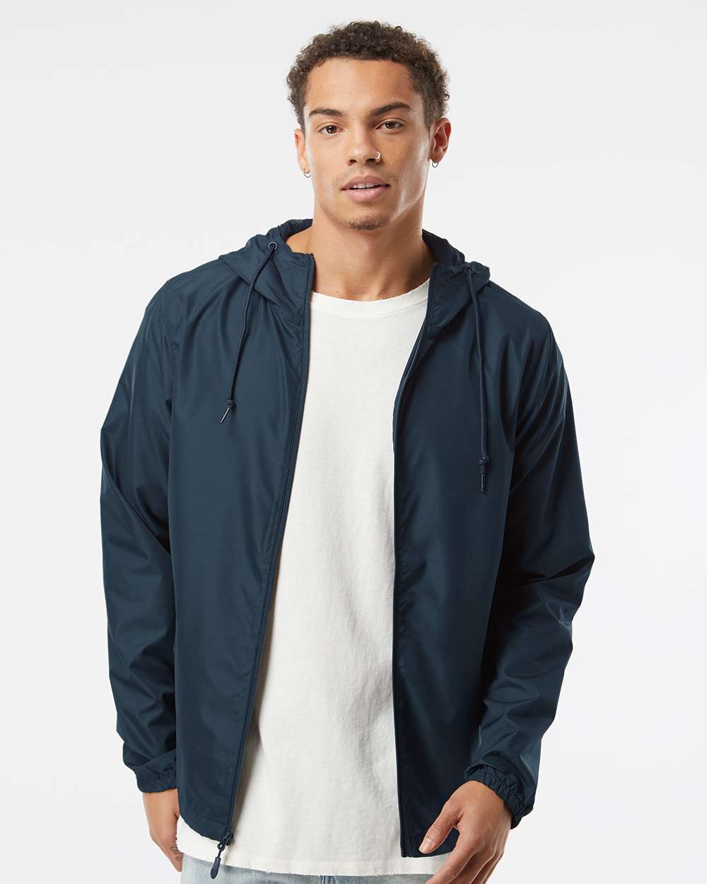 Independent Trading Co. Unisex Lightweight Windbreaker Full-Zip Jacket EXP54LWZ #colormdl_Classic Navy