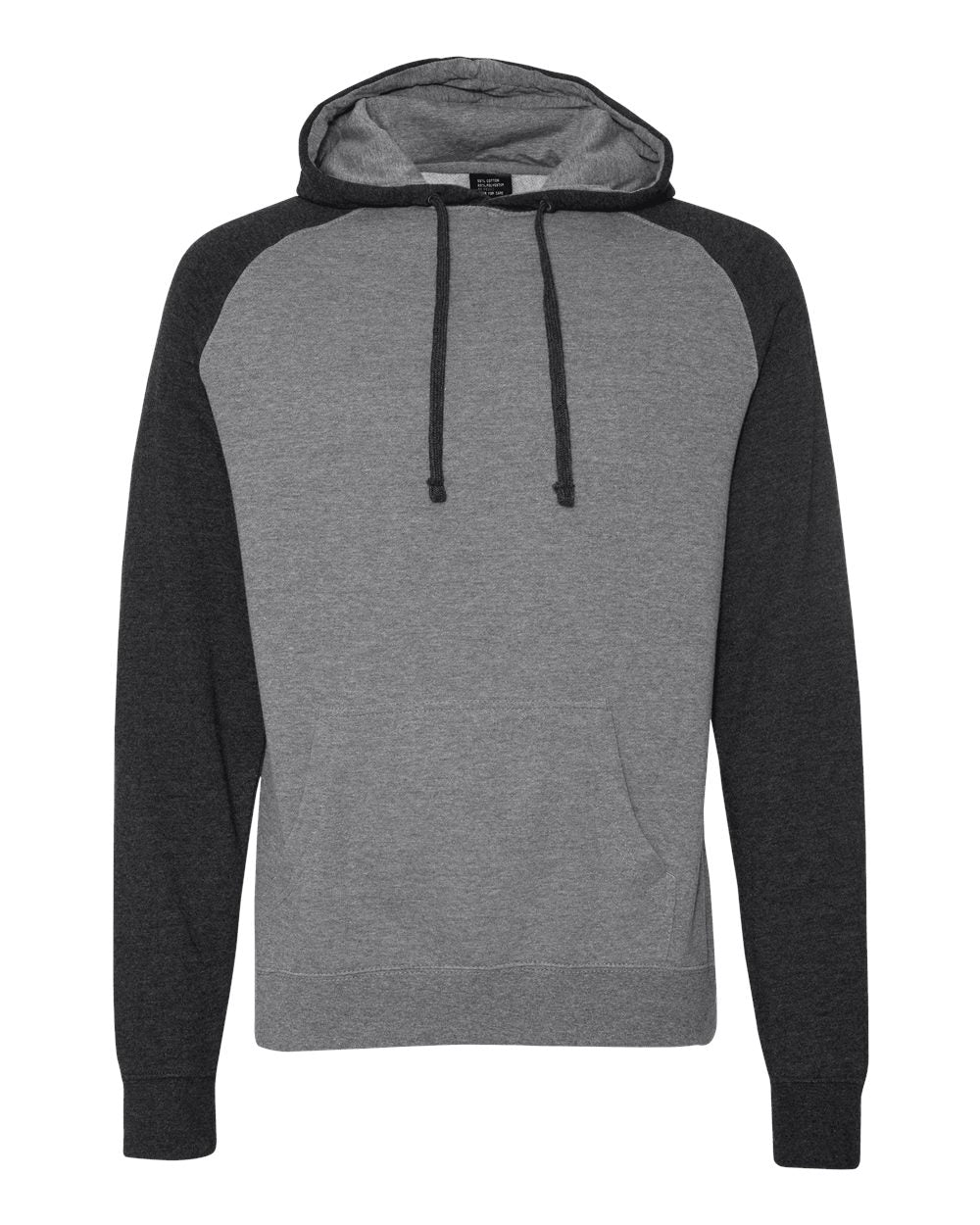 Independent Trading Co. Raglan Hooded Sweatshirt IND40RP #color_Gunmetal Heather/ Charcoal Heather