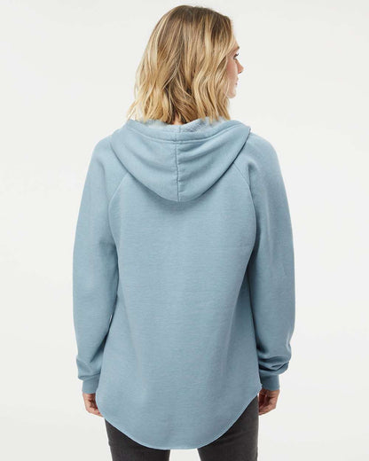 Independent Trading Co. Women’s Lightweight California Wave Wash Hooded Sweatshirt PRM2500 #colormdl_Misty Blue