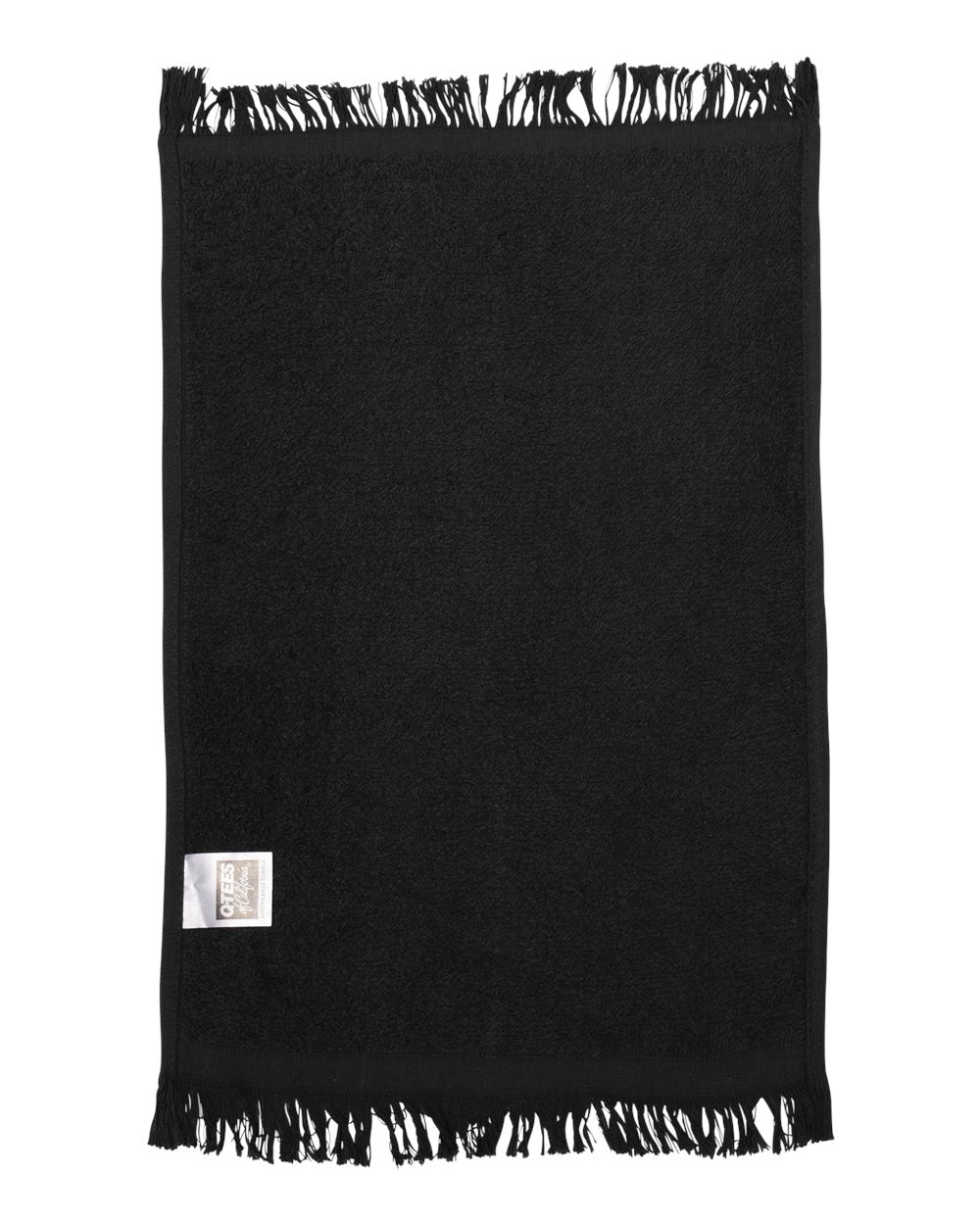 Q-Tees Fringed Fingertip Towel T100 #color_Black