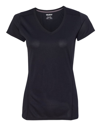 Gildan Performance® Tech Women's V-Neck T-Shirt 47V00L #color_Black