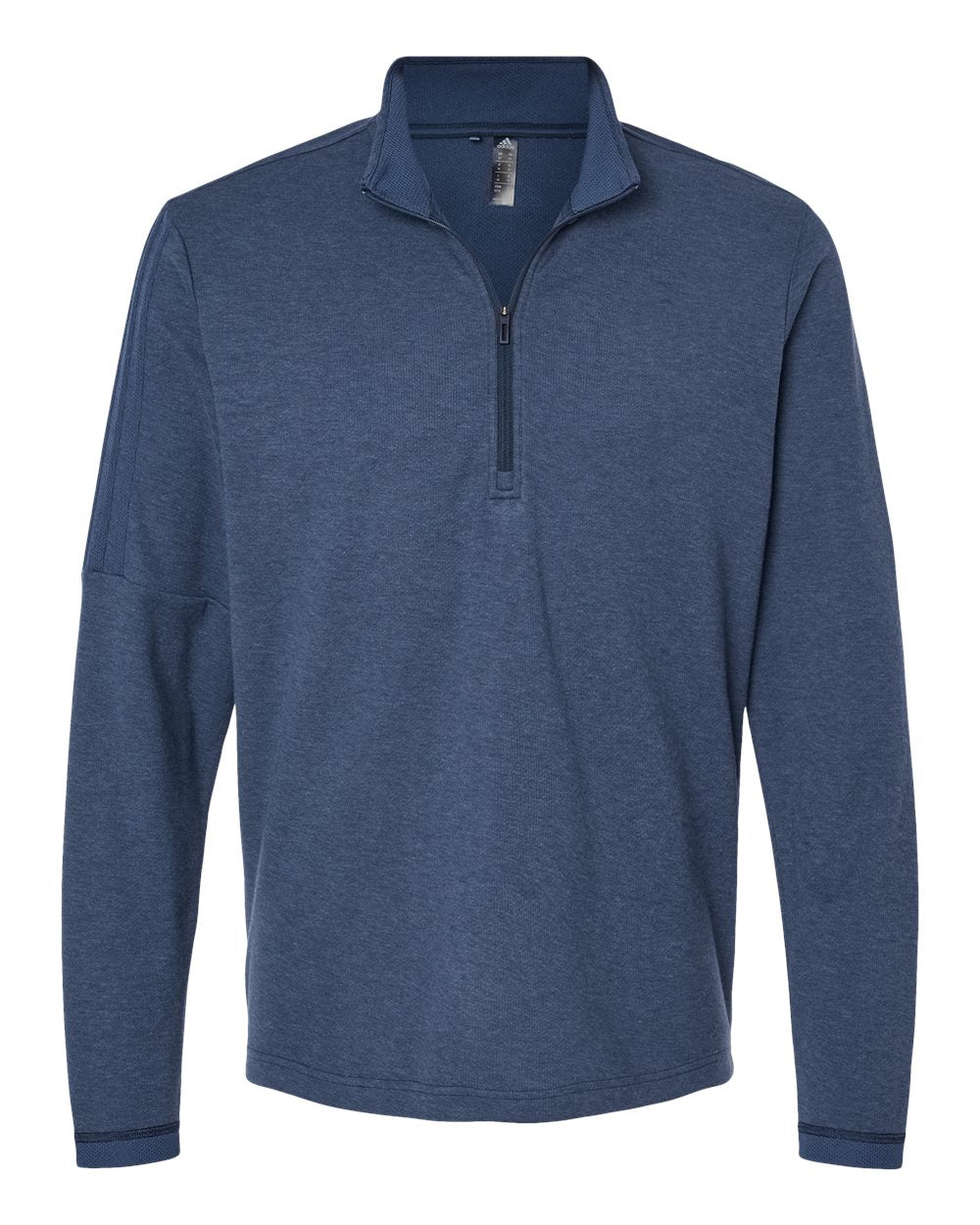 Adidas A554 3-Stripes Quarter-Zip Sweater #color_Collegiate Navy Melange