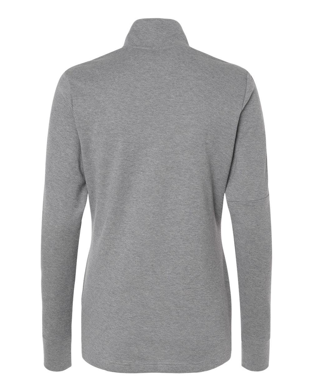 Adidas A555 Women's 3-Stripes Quarter-Zip Sweater #color_Grey Three Melange