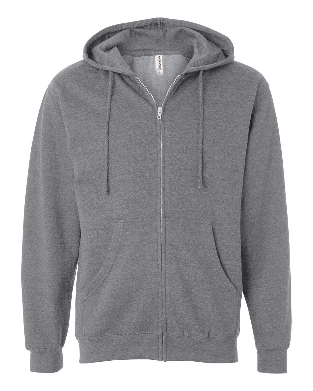 Independent Trading Co. Midweight Full-Zip Hooded Sweatshirt SS4500Z #color_Gunmetal Heather
