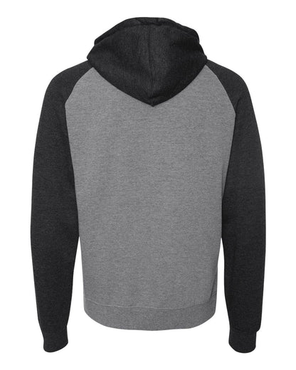 Independent Trading Co. Raglan Hooded Sweatshirt IND40RP #color_Gunmetal Heather/ Charcoal Heather