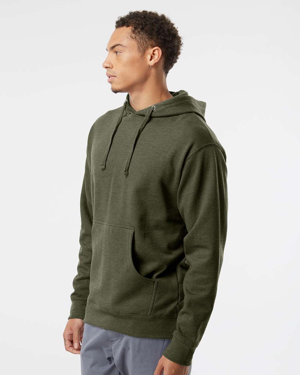 Independent Trading Co. Midweight Hooded Sweatshirt SS4500 #colormdl_Army Heather