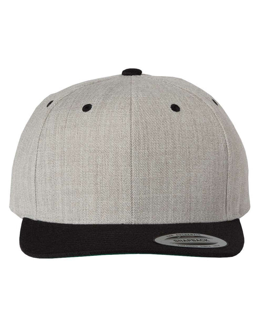 Heather and Black Color Snapback Cap